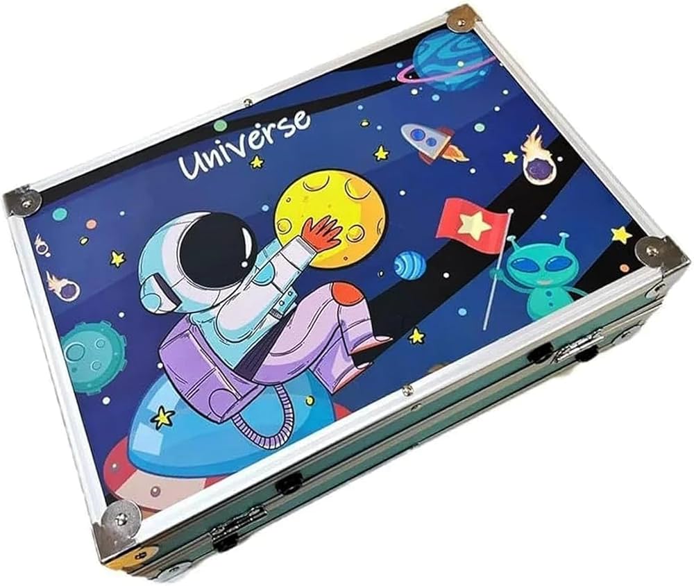 Mallette de Dessin 145 pièces pour enfants – Thème Licorne / Astronaute