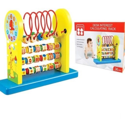 Abacus et Rouleaux d’apprentissage pour Enfants en Bois (36 mois+)