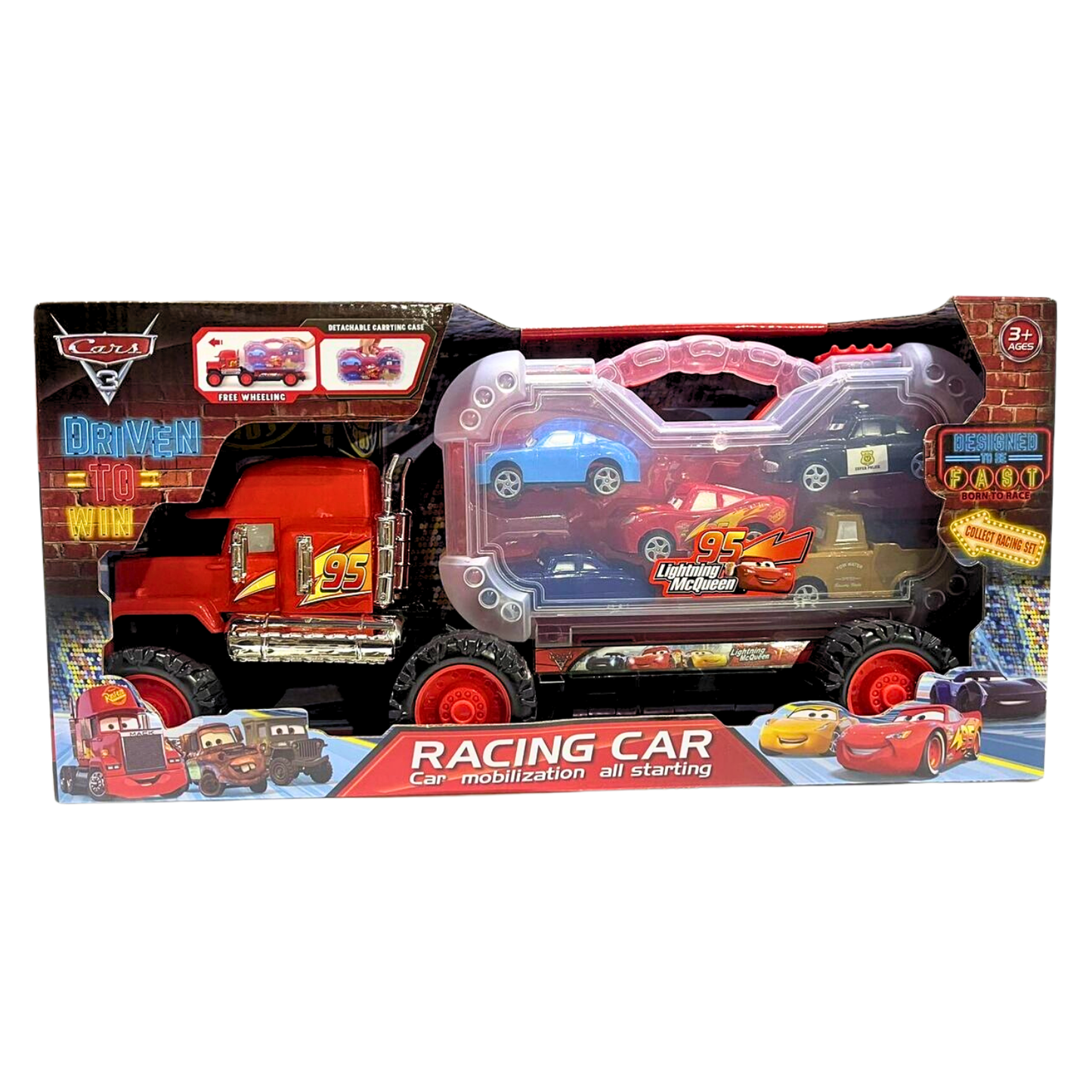 Disney Pixar – Camion Racing Cars Lightning McQueen 1:55 avec 5 Voitures