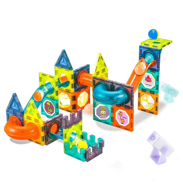 Jeu de Construction Lumineux – Light Magnetic Blocks (49 Pièces)