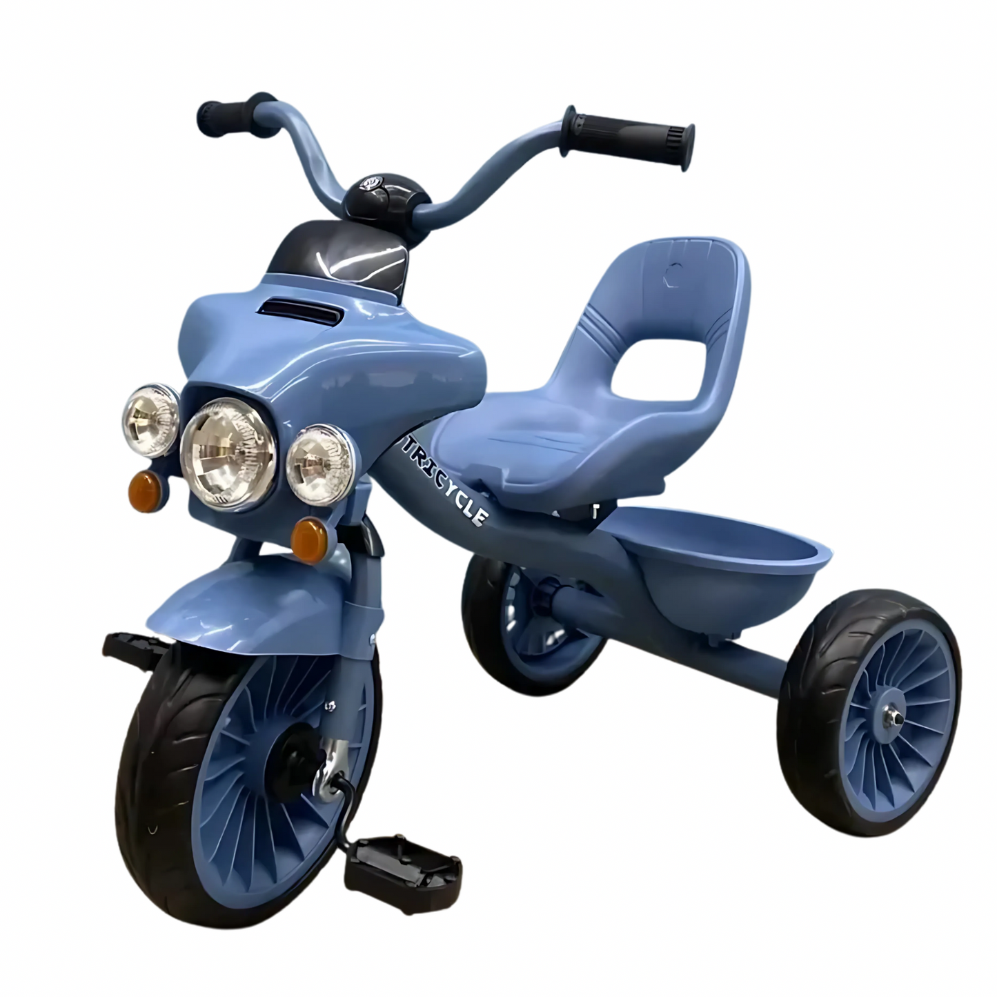 Tricycle Moto avec Phares – Bleu