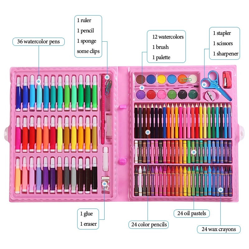 Ensemble de stylos à dessin pour enfants – 150 pièces