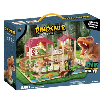 Maison de Dinosaures DIY avec Éclairage (4 Dinosaures)