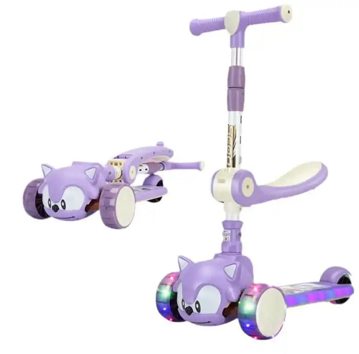 Trottinette Enfant 3 Roues avec Siège – Design Sonic