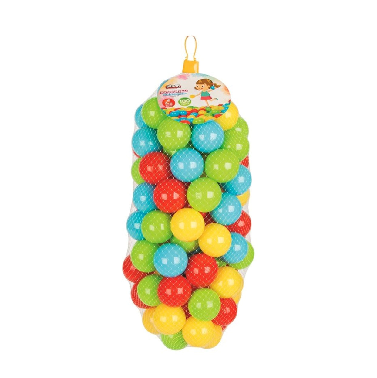 Filet de 100 Balles Souples Multicolores (6 cm) - Pilsan