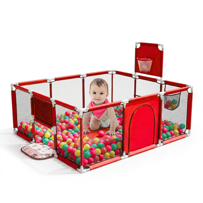 Parc Bébé / Aire de Jeu pour Enfant avec Panier de Basket et But de football