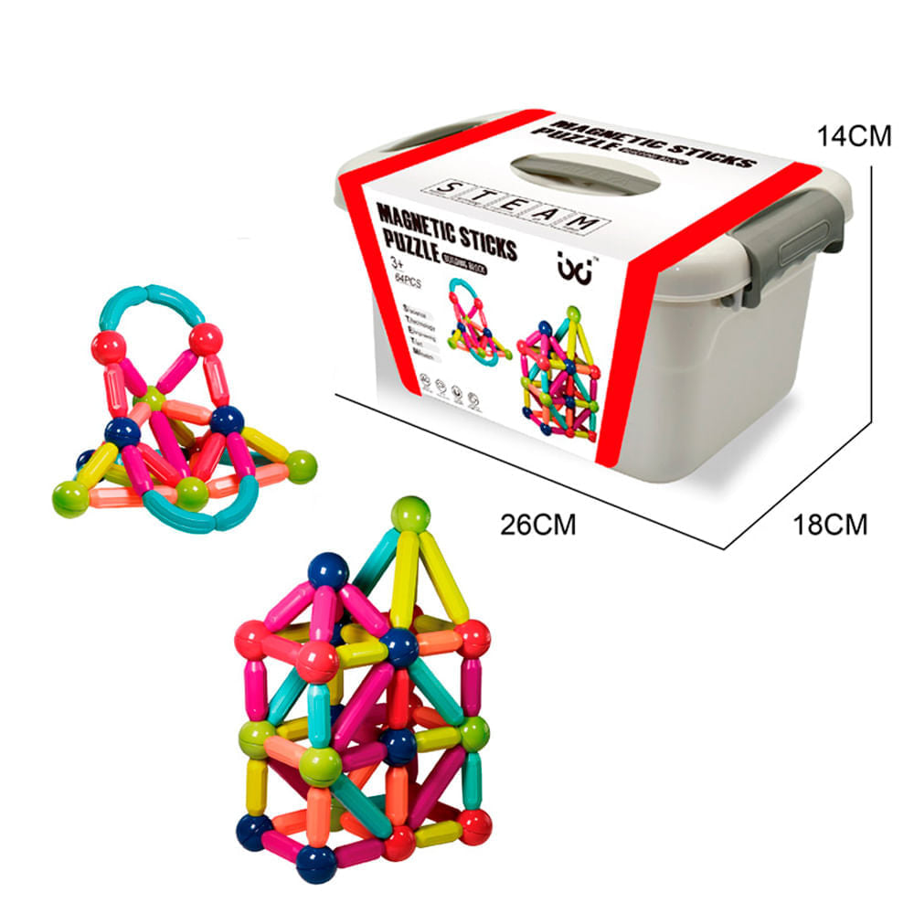 Jeu de Construction Magnétique - 84 Pièces