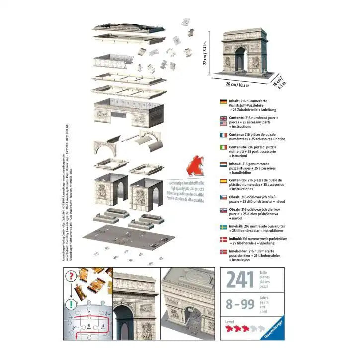 Puzzle 3D Bâtiments – Arc de Triomphe – Ravensburger