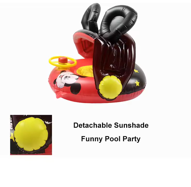 Bouée gonflable Mickey Mouse avec pare-soleil détachable