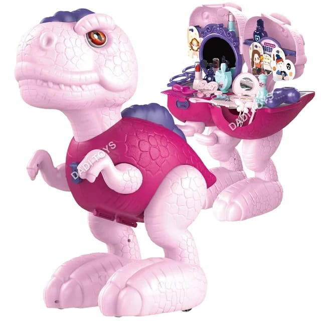 Salon de Beauté Dinosaure 2-en-1 – Coffret de Jeu 34 Pièces