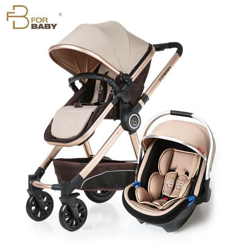 Poussette de Luxe 3 en 1 avec Nacelle et Siège Auto - For Baby
