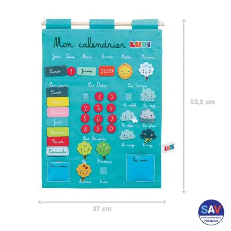 Calendrier en Tissu Bleu – LUDI