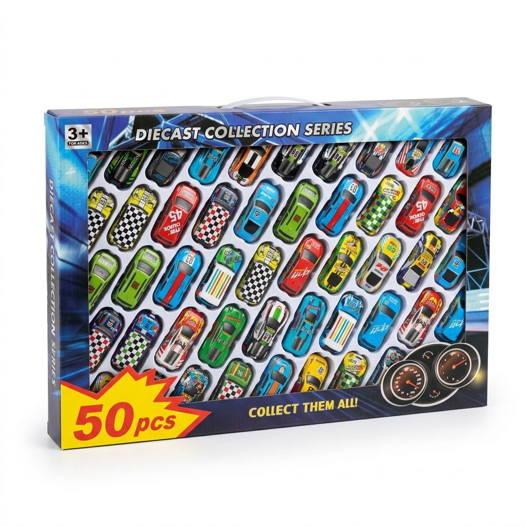 Coffret de 50 Voitures Miniatures en Métal – Diecast Collection Series