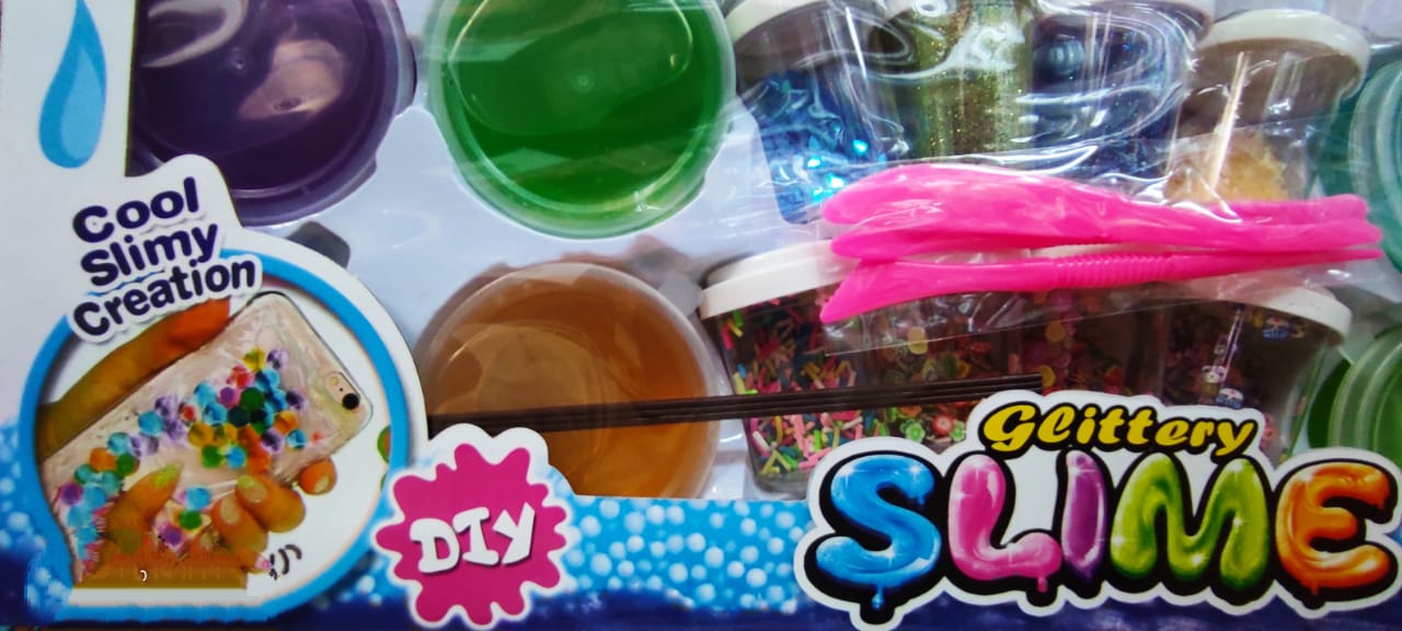 Coffret Slime Créatif – 12 Slimes + 12 Pots de Paillettes et Perles