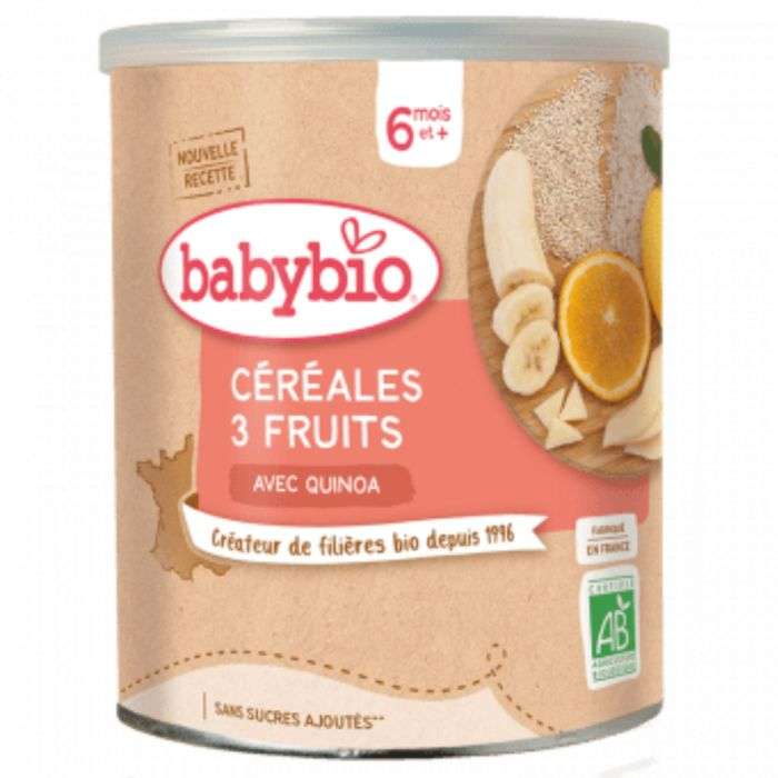 Babybio Céréales 3 Fruits avec Quinoa 220g – Dès 6 mois