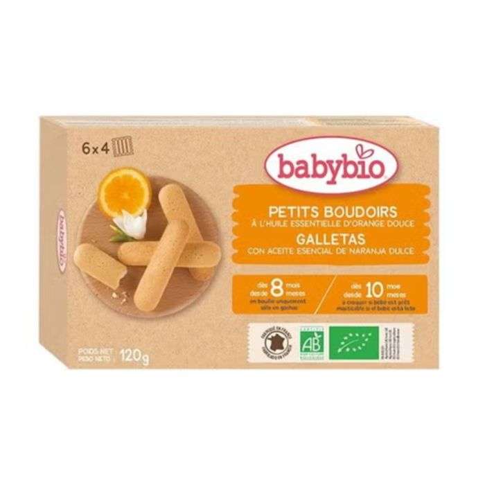 Babybio Petits Boudoirs à l’huile essentielle d’orange douce – Dès 8 mois