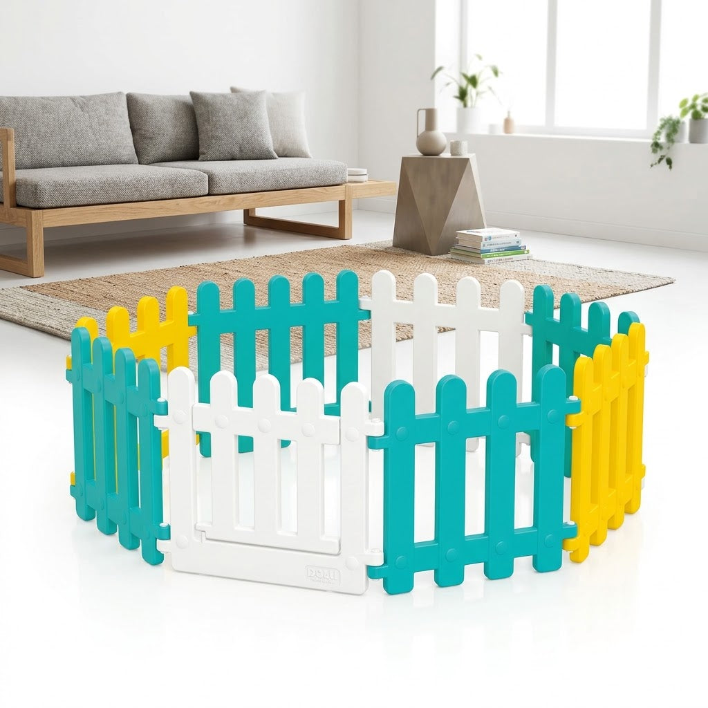 Barrière de Jeu Dolu Fence – Parc Modulable Intérieur et Extérieur, 6 Mois et Plus