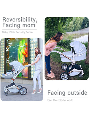 Poussette en cuir pour bébé Hot Mom 360°