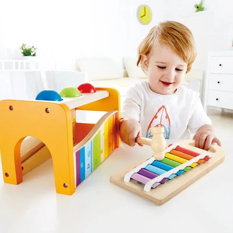Banc à Marteler et Xylophone 2 en 1 Hape - Jouet Musical en Bois
