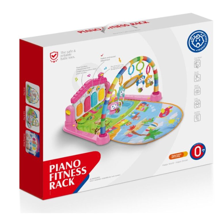 Tapis Piano d’éveil musical lumineux 3 en 1 Rose – Huanger