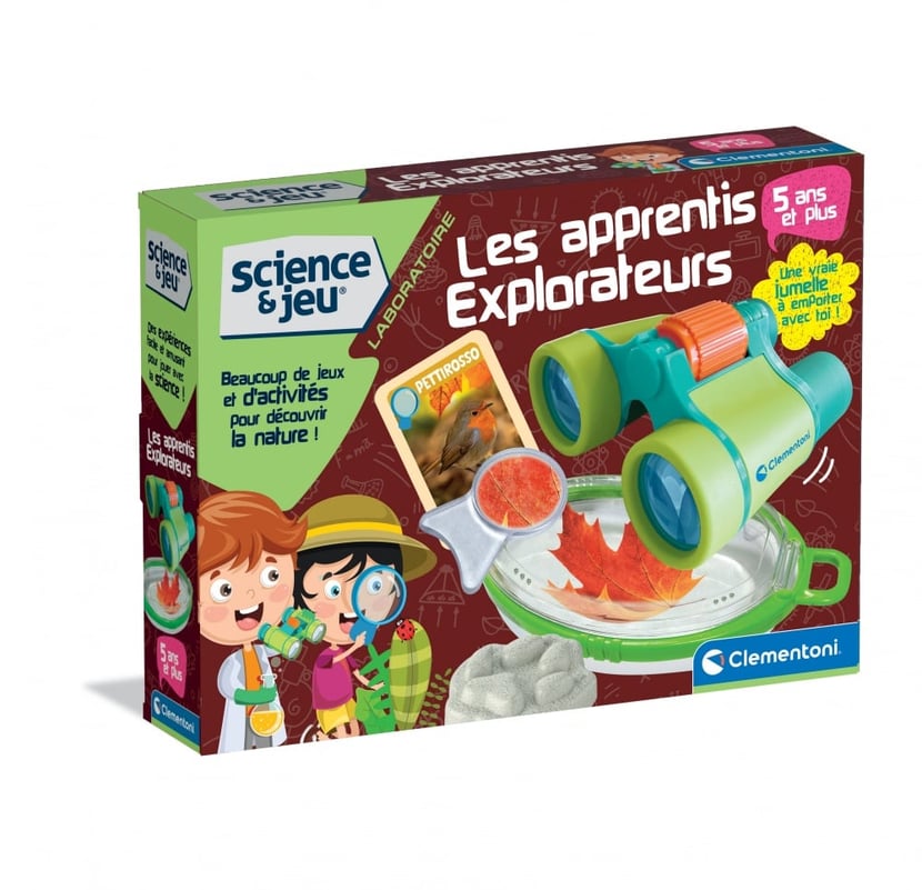 Clementoni Les Apprentis Explorateurs – Coffret Nature avec Jumelles et Loupe