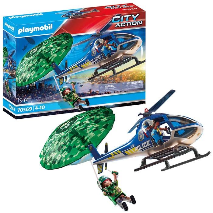 Hélicoptère de Police et Parachutiste – Playmobil
