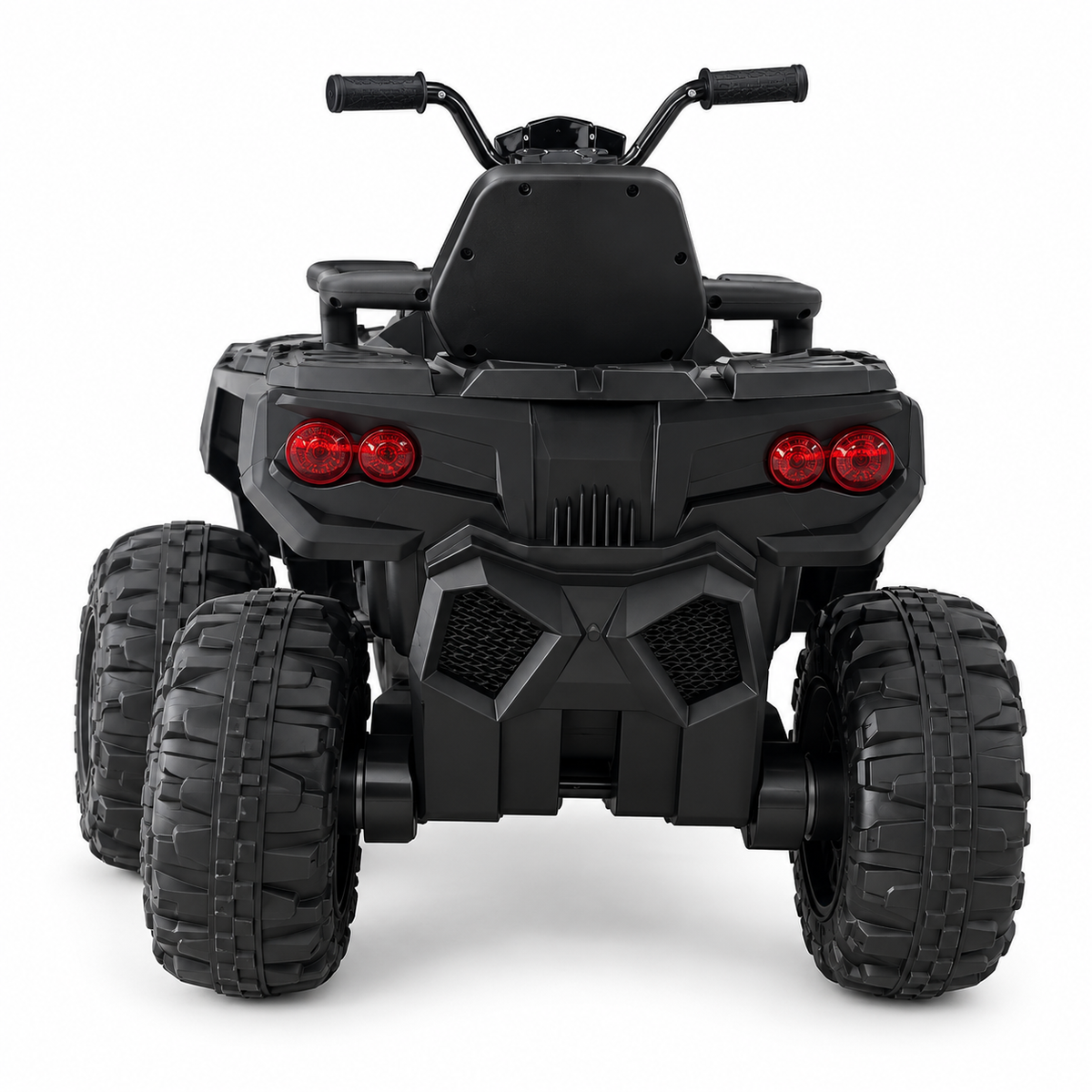 Quad Électrique Enfant 12V 4x4 – Motif Toile d'Araignée Rouge, 5 Moteurs, Bluetooth et Télécommande 2,4 GHz