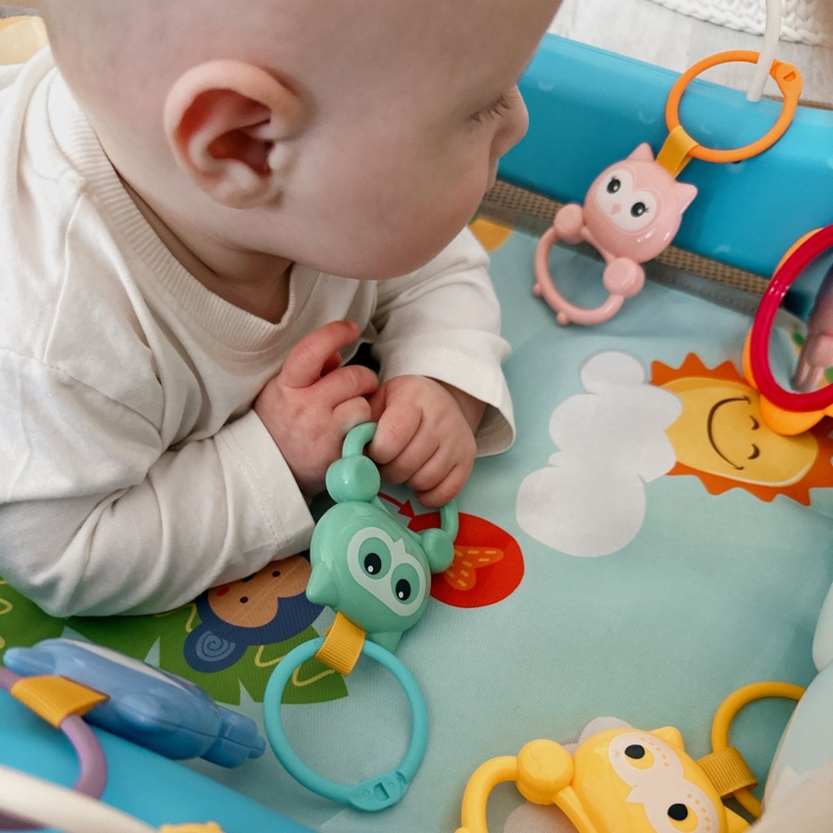Trotteur & Baby Gym 2 en 1 Safari avec Piano – Tapis d’Éveil Interactif pour Bébé - Huanger