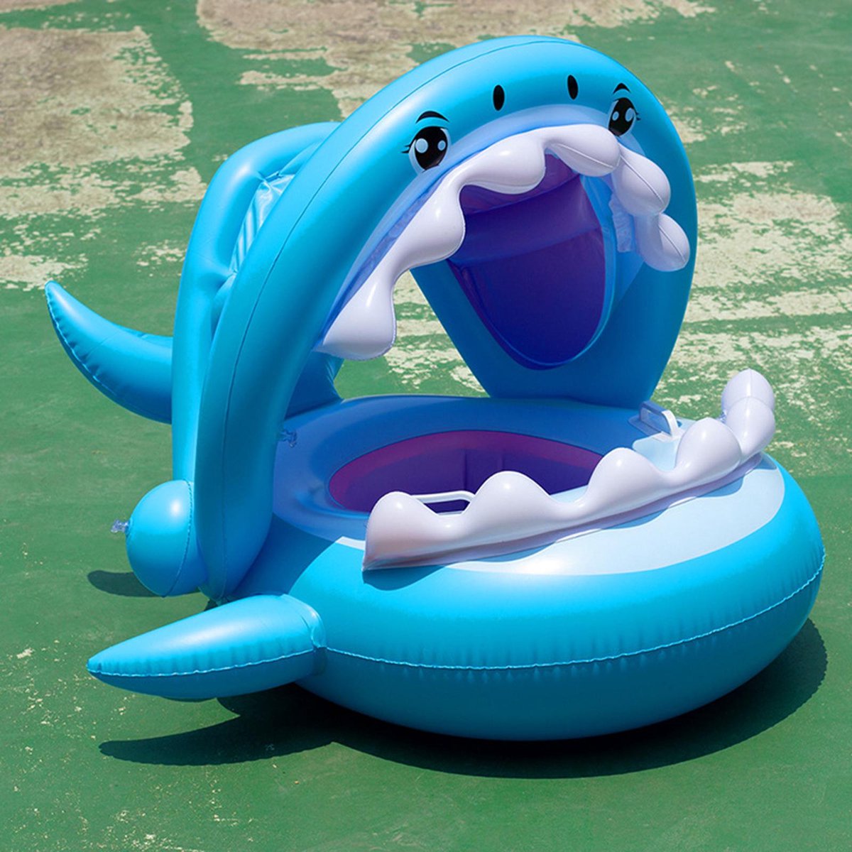 Bouée Siège Bébé Requin avec Dossier – 96 x 80 cm – 6M+