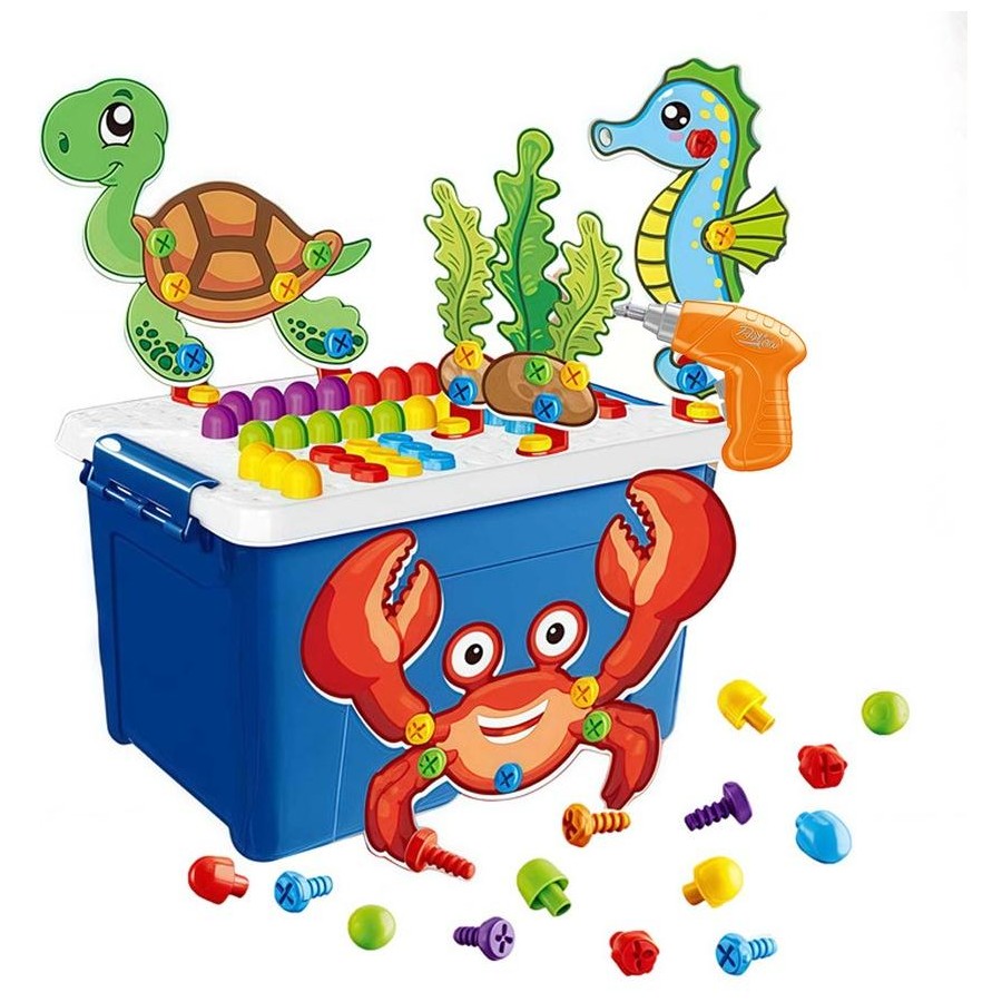 Magic Panel Océan – Puzzle à Visser 193 Pièces avec Mallette