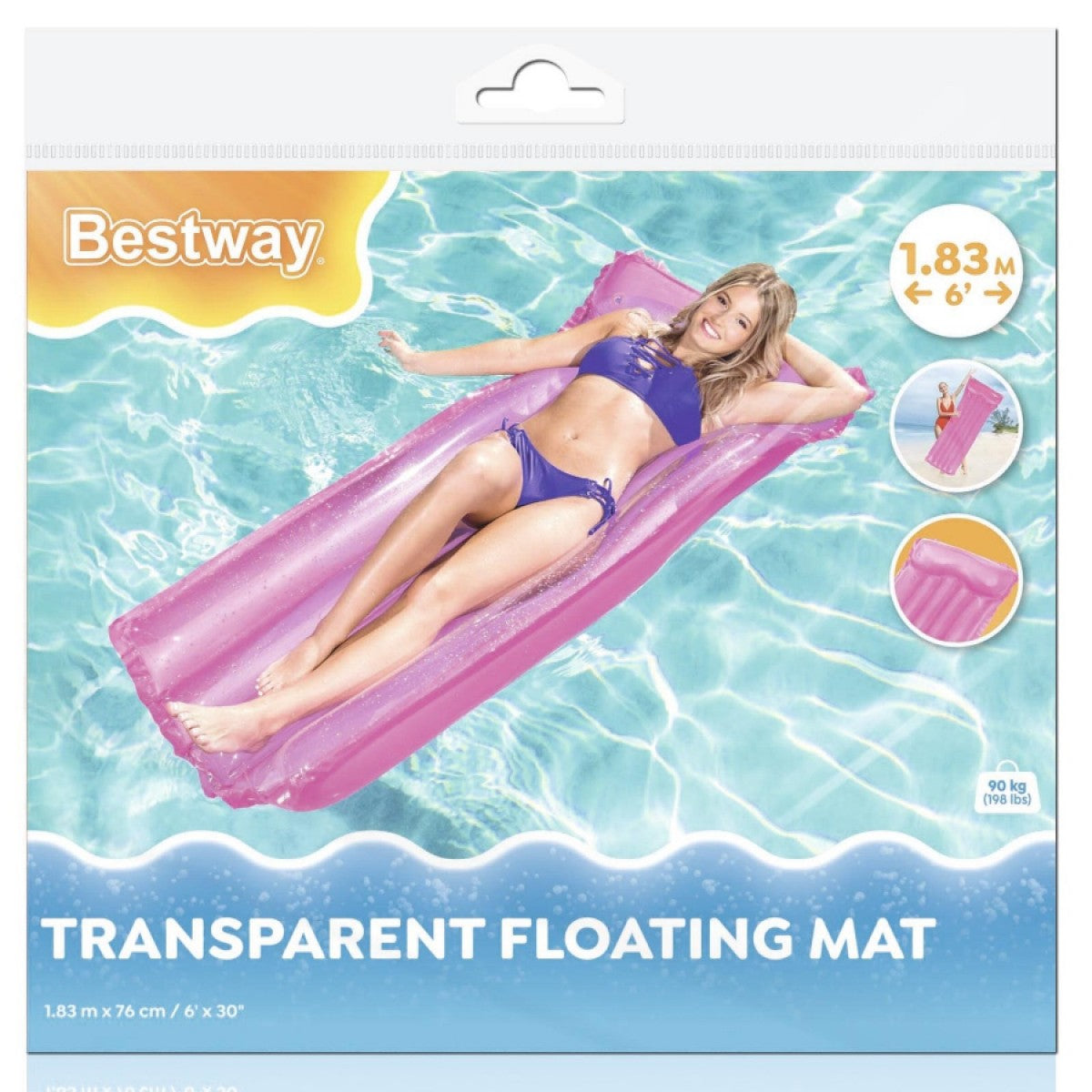 Matelas Gonflable Transparent Adulte – Bestway Floating Mat – 14A+
