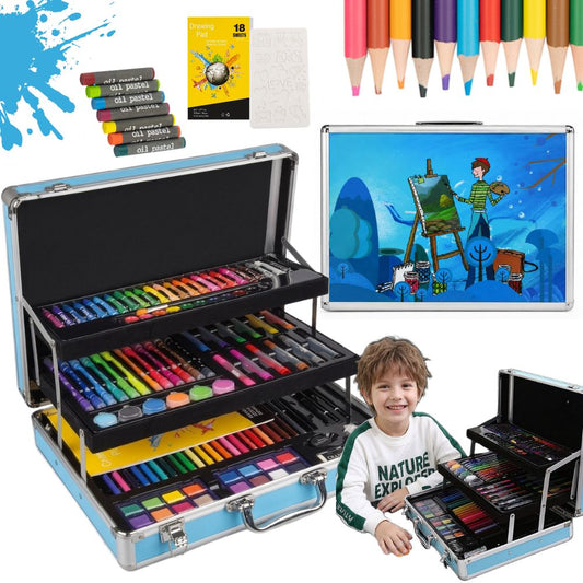 Coffret d’Art Artnico 158 Pièces – Valise Bleue / Rose