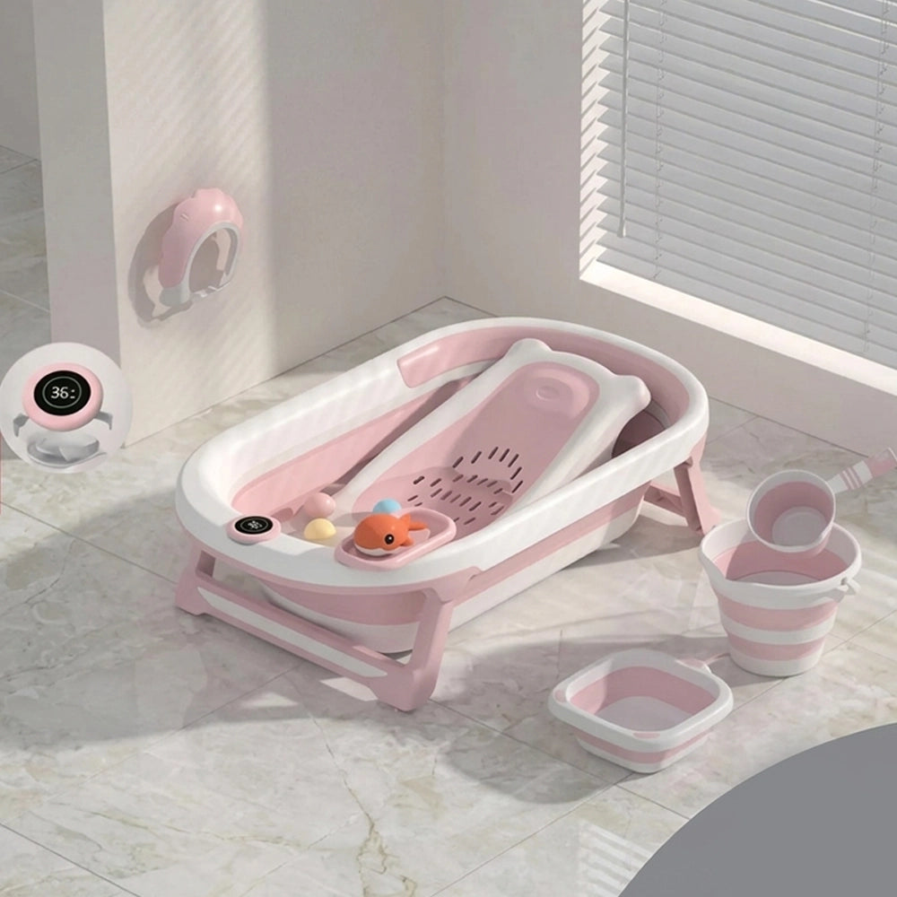 Baignoire Pliable Bébé 6 en 1 avec Thermomètre Digital & Accessoires