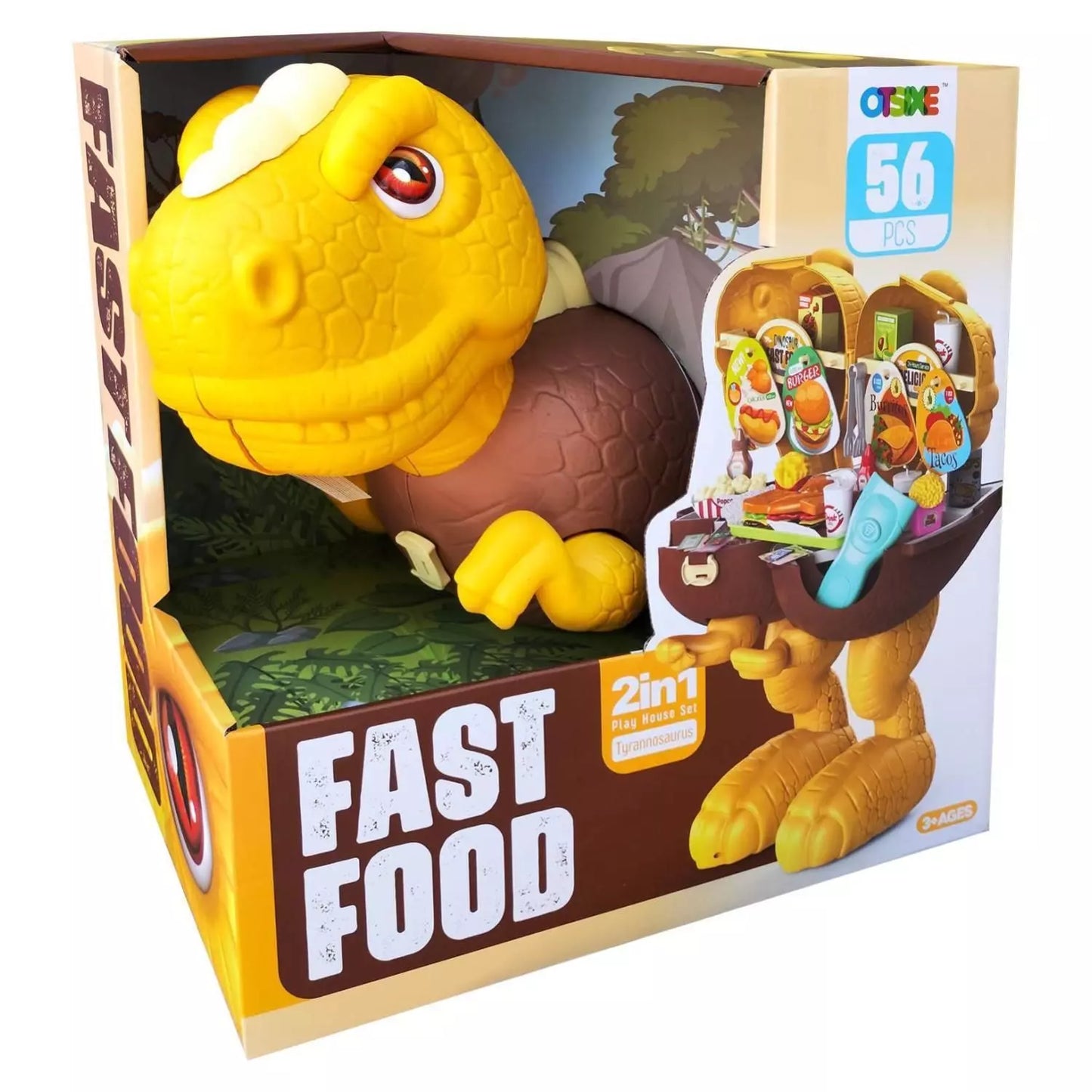 Fast Food Dinosaure 2-en-1 pour Enfants - 56 Accessoires