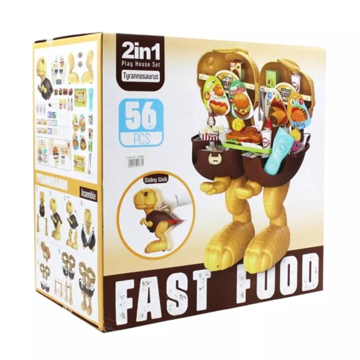 Fast Food Dinosaure 2-en-1 pour Enfants - 56 Accessoires