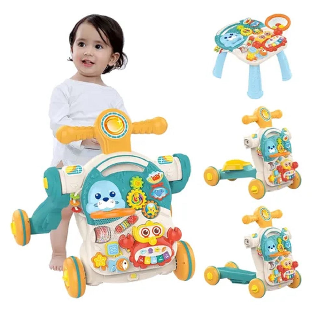 Trotteur Bébé 4 en 1 avec Table d’Activités Vert - Huanger