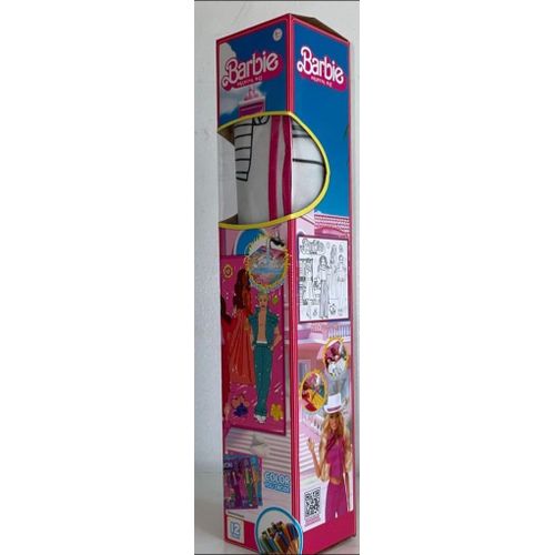 Tapis de coloriage Barbie lavable - 50x50 avec 12 feutres