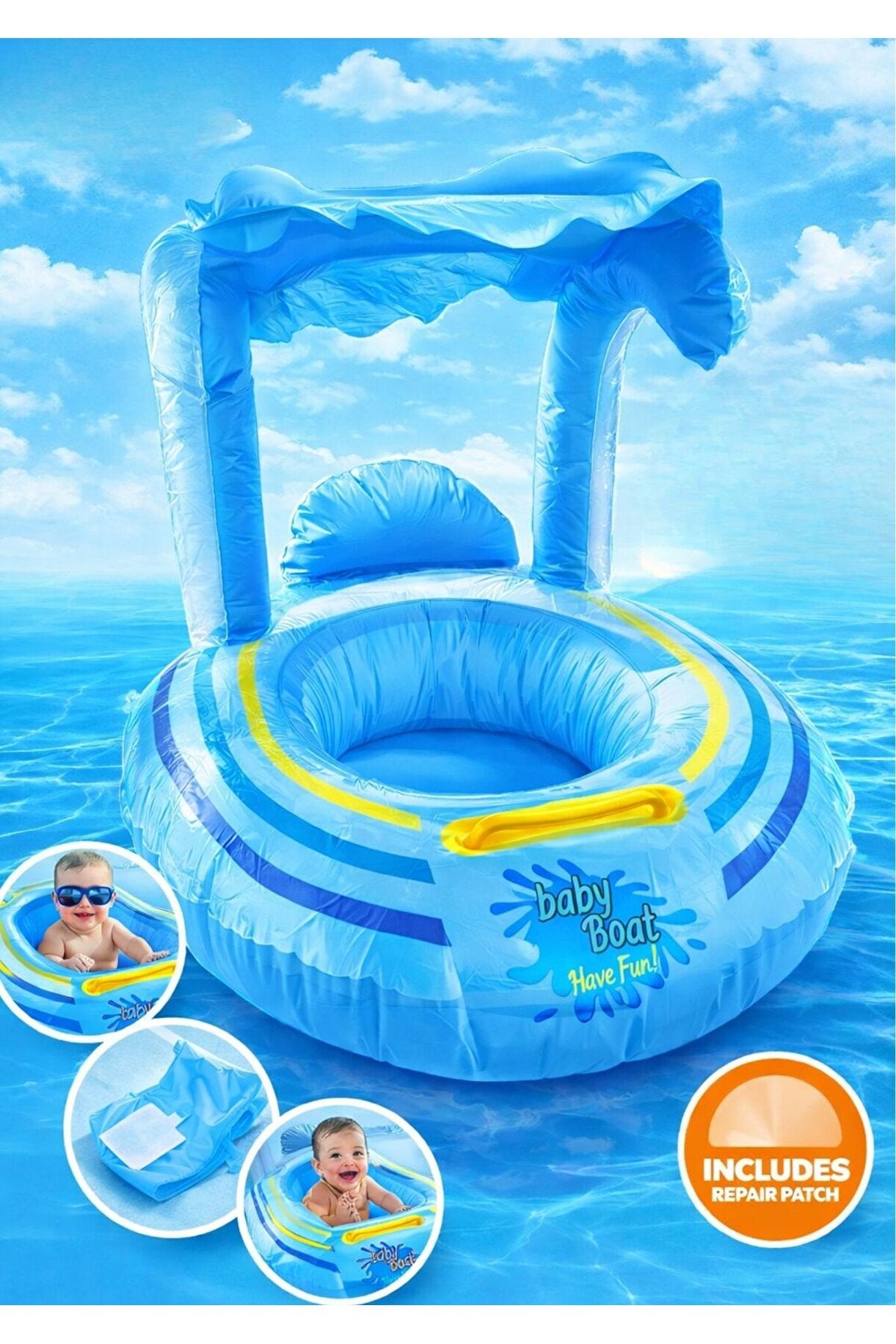 Bouée gonflable Baby Float avec pare-soleil (0 à 3 ans)