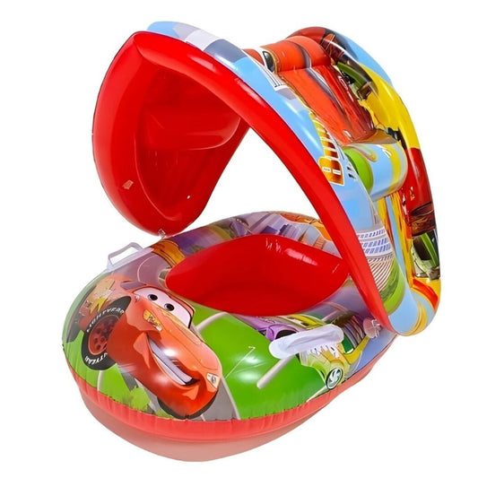Bouée Gonflable Bébé Heribom avec Capote – Thème Cars (0-3 ans)