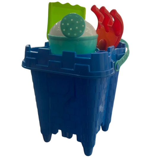 Set de Jouets de Plage pour Enfants – Seau, Arrosoir, Moules, Pelle et Râteau - Bleu