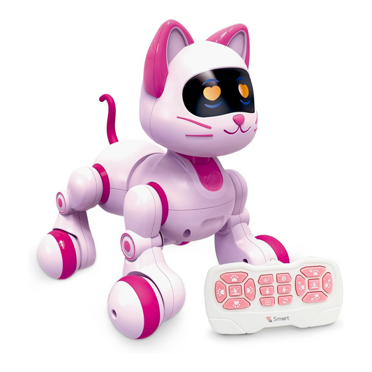Robot Chat Télécommandé – Jouet STEM Programmable avec LED et Musique