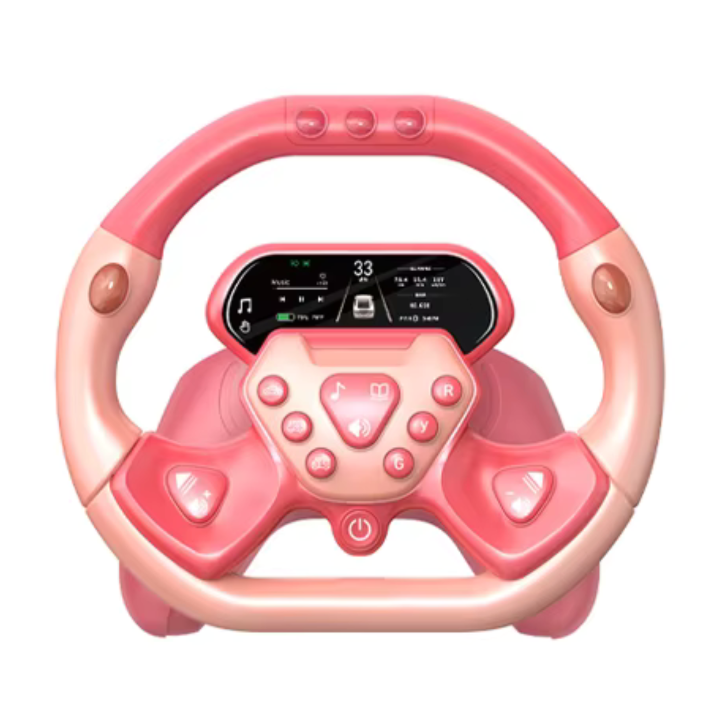 Volant de Voiture Éducatif Musical 360° pour Bébé et Enfant - Rose