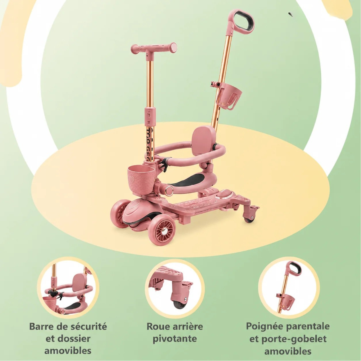 EvoRide™ – Trottinette Évolutive 5 en 1 avec Pare-Soleil
