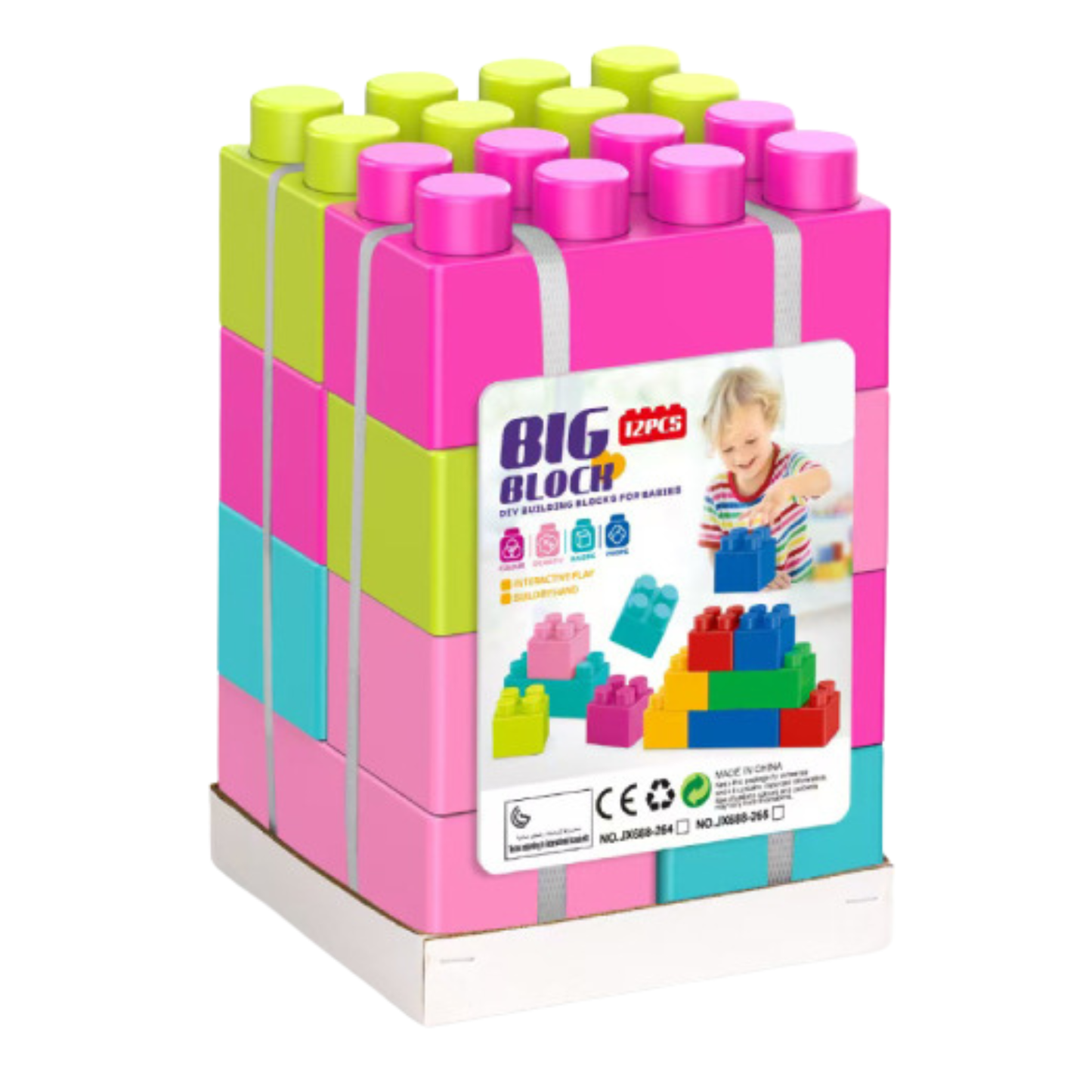 12 pièces – Set de Blocs de Construction Colorés Géants pour Enfants