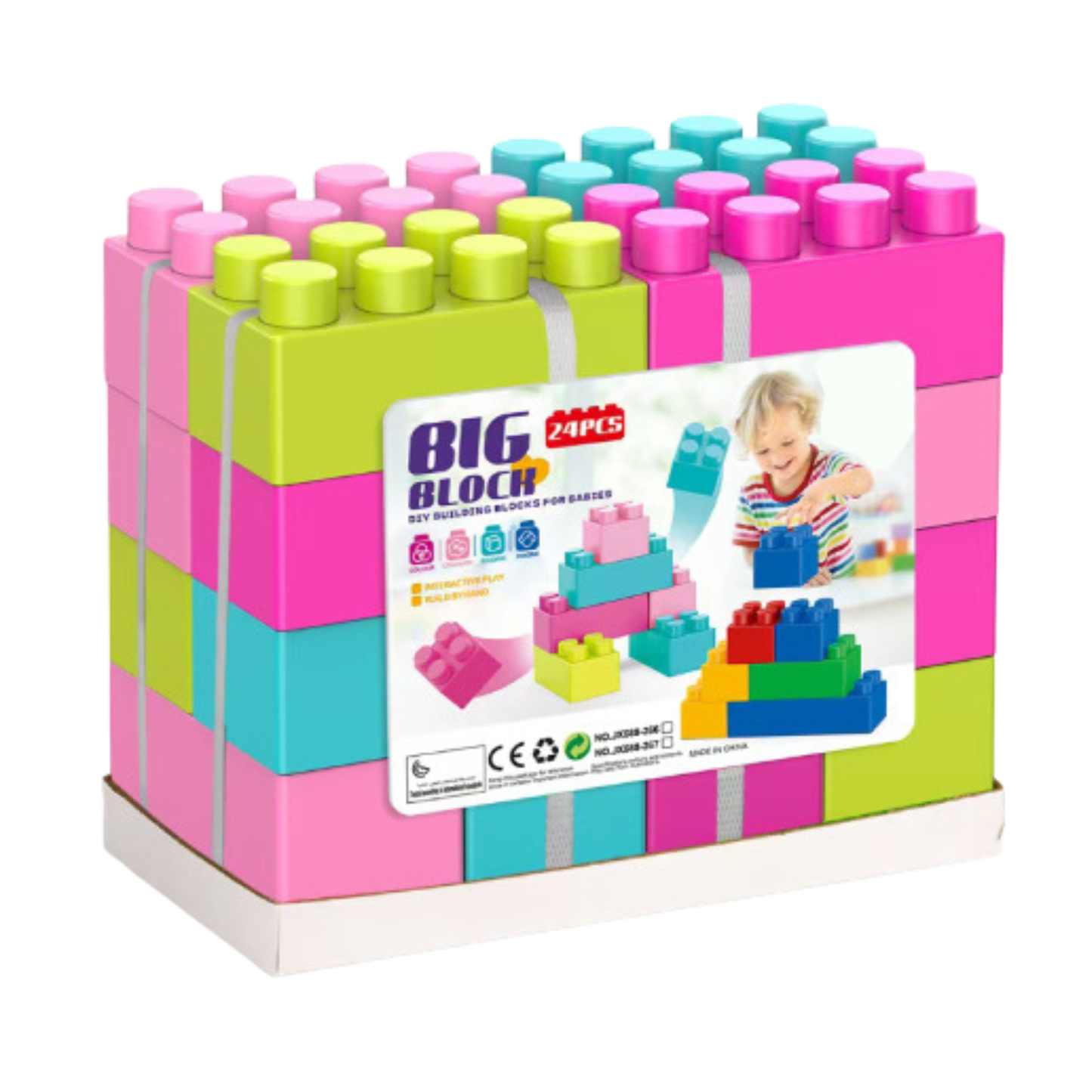 24 pièces – Set de Blocs de Construction Colorés Géants pour Enfants