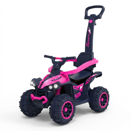 Baby Car Quad avec Poignée et Barre de sécurité - Rose