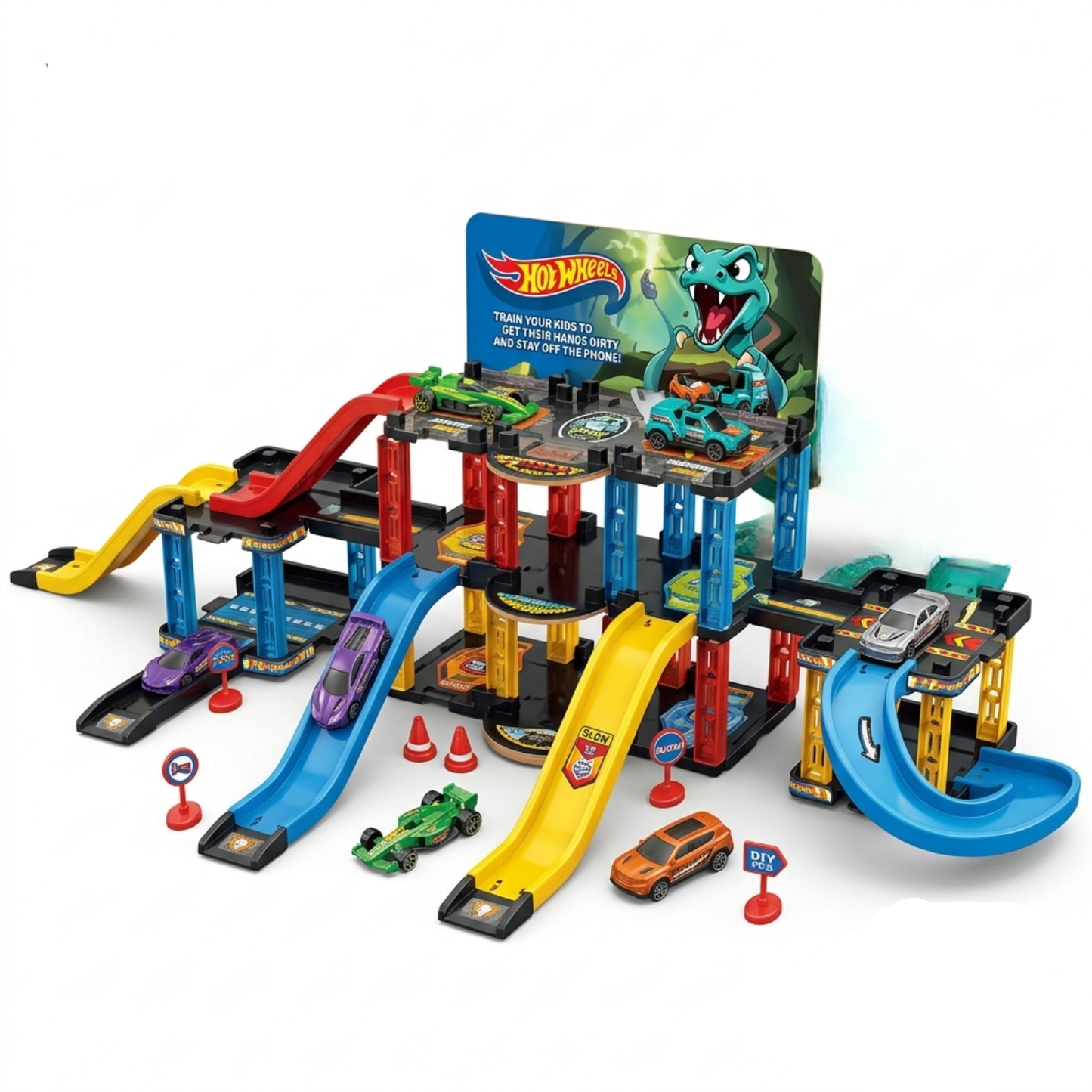 Hot Wheels – Parking Circuit Serpent 65 pcs