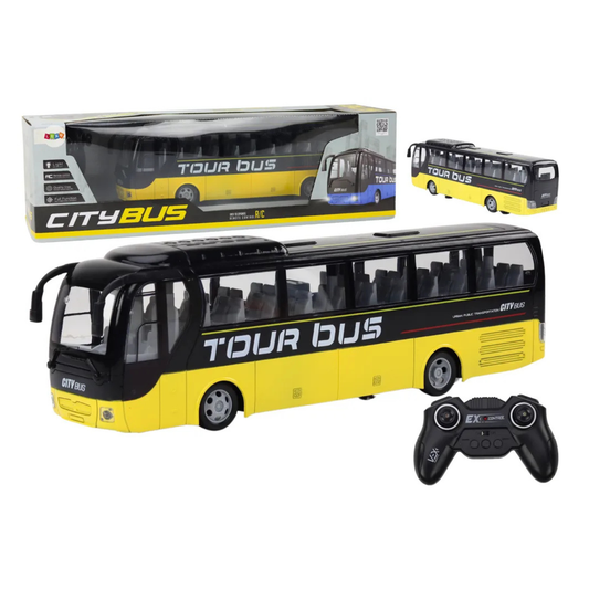 Bus Télécommandé RC Jaune avec Effets Lumineux
