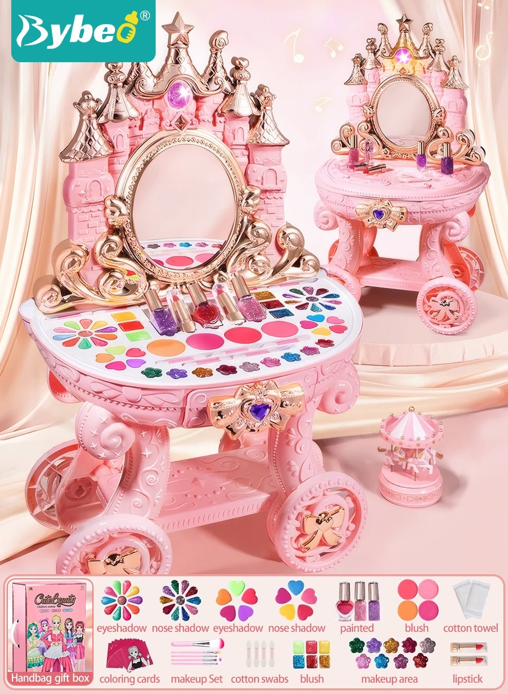 Coiffeuse Carrosse de Princesse avec Miroir et Maquillage – Cute Beauty