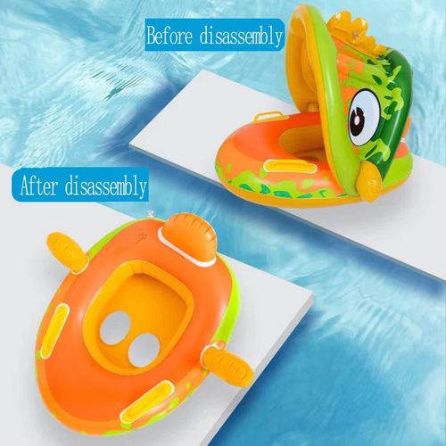 Bouée Bébé Gonflable avec Siège Anti-Retournement & Pare-Soleil – Vert